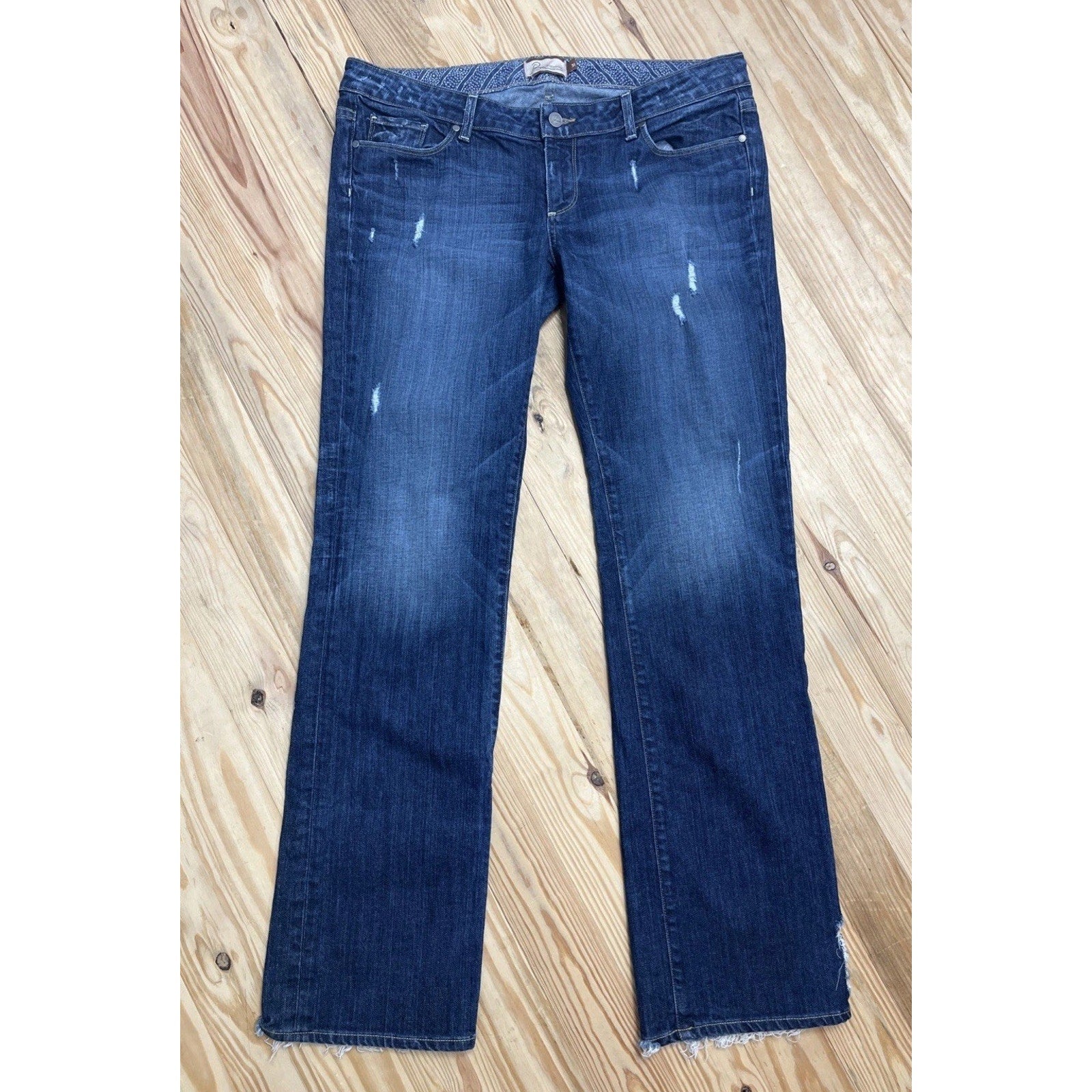 Paige Maternity Women's Jeans Sz 31 Jimmy Jimmy Boot Cut Distressed Stretch