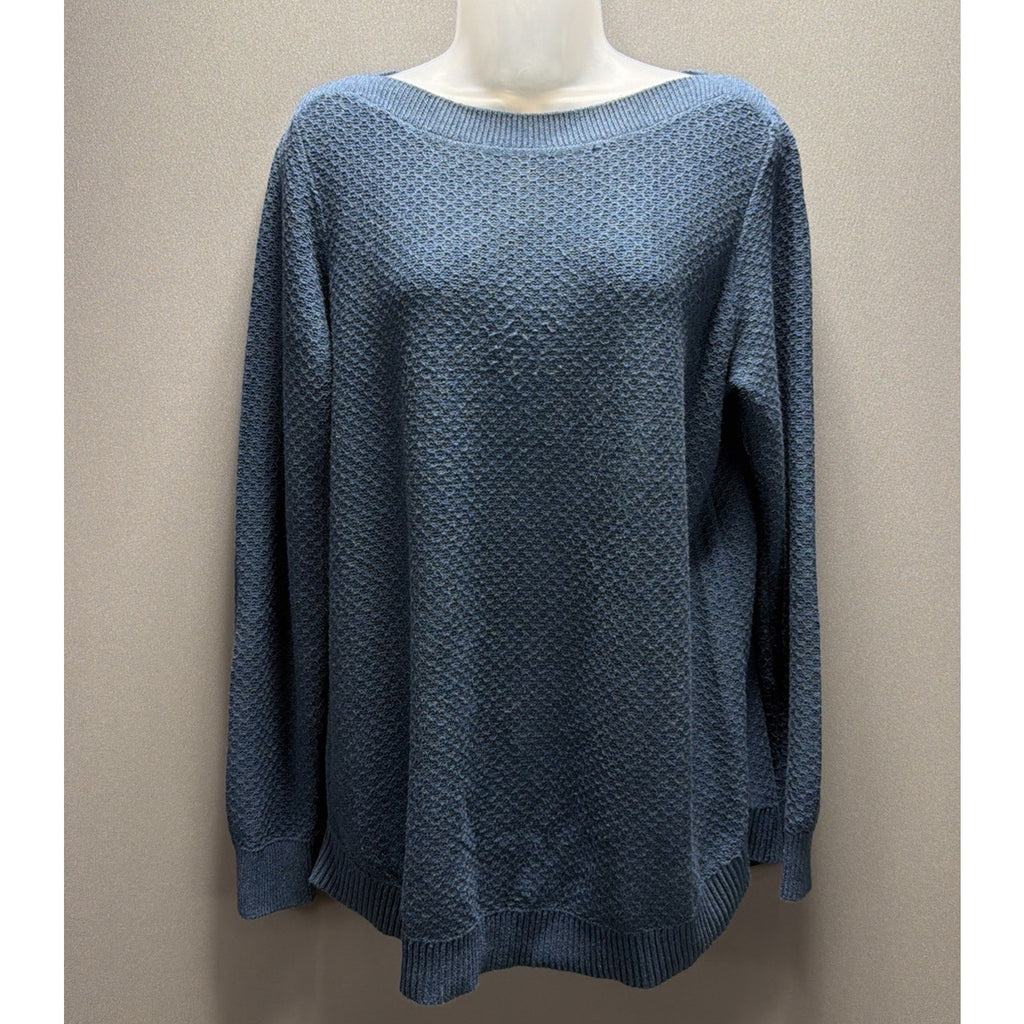Loft Blue Knit Pullover Sweater Women's Size L
