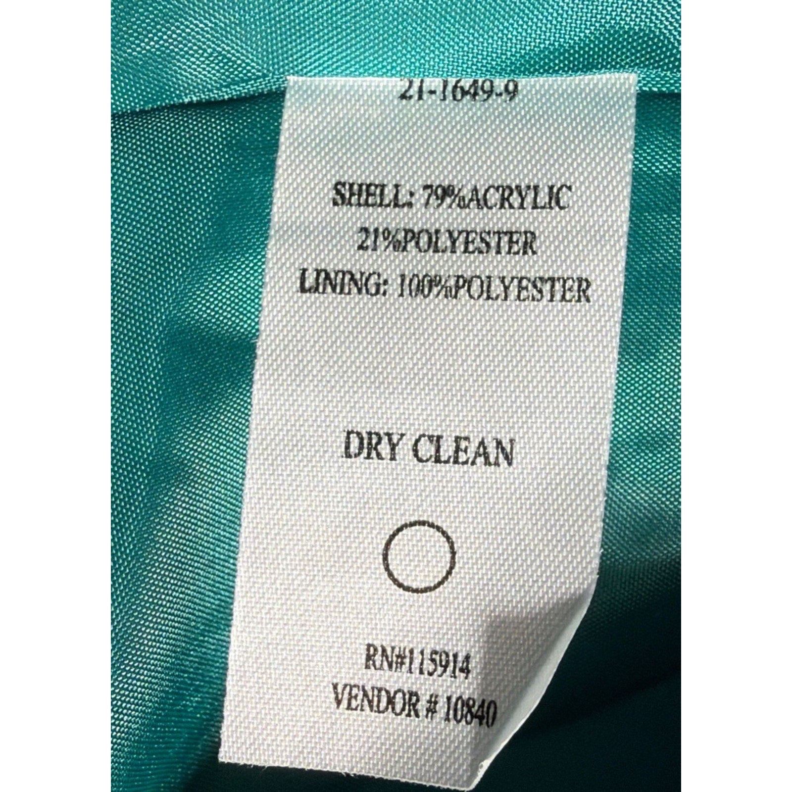 Chadwicks Women's Acrylic Long Sleeve Boho Jacket Blazer Green Lined New Sz 12