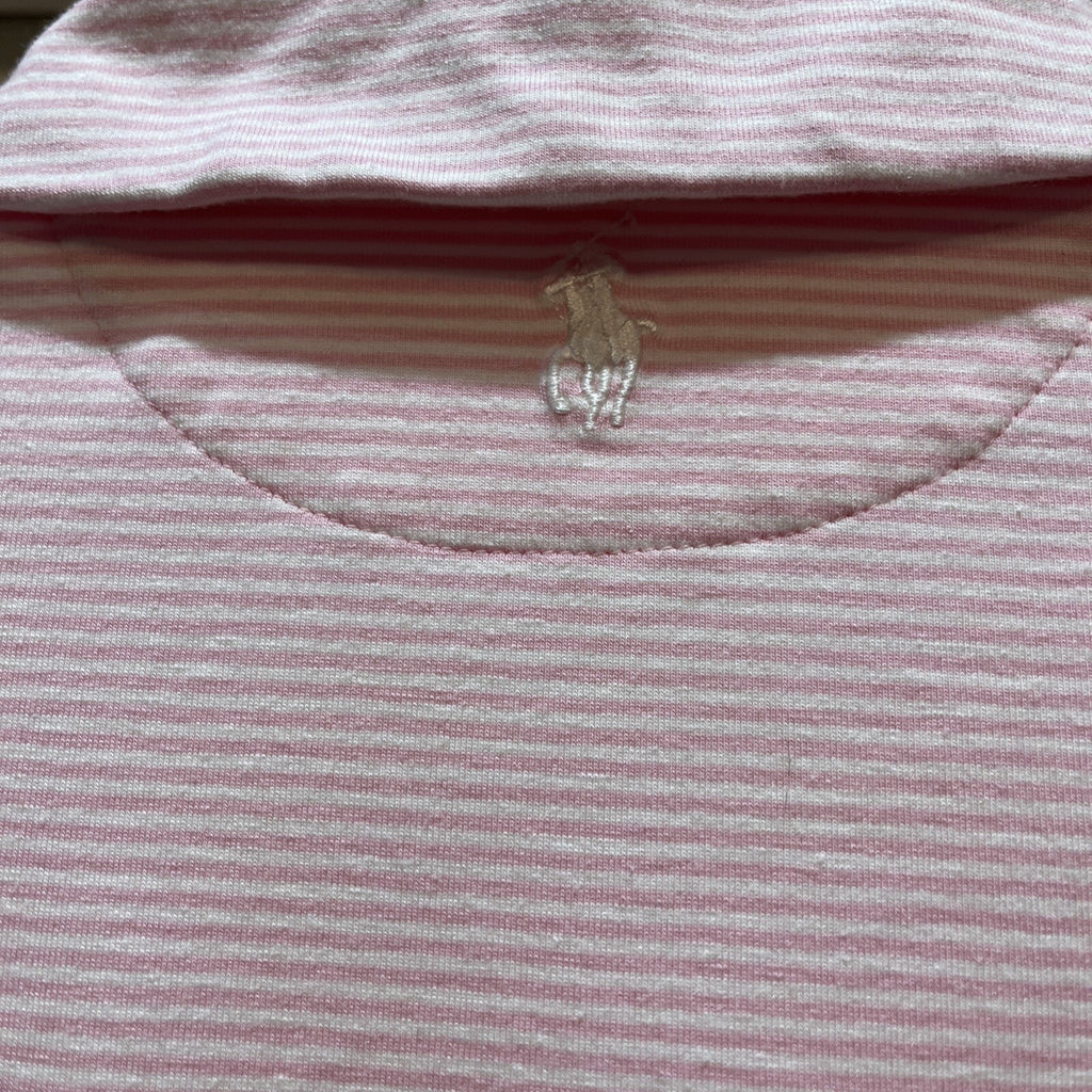 Women’s Polo Ralph Lauren Golf 1/4 Zip Pink Stripped Wicking Long Sleeve Medium