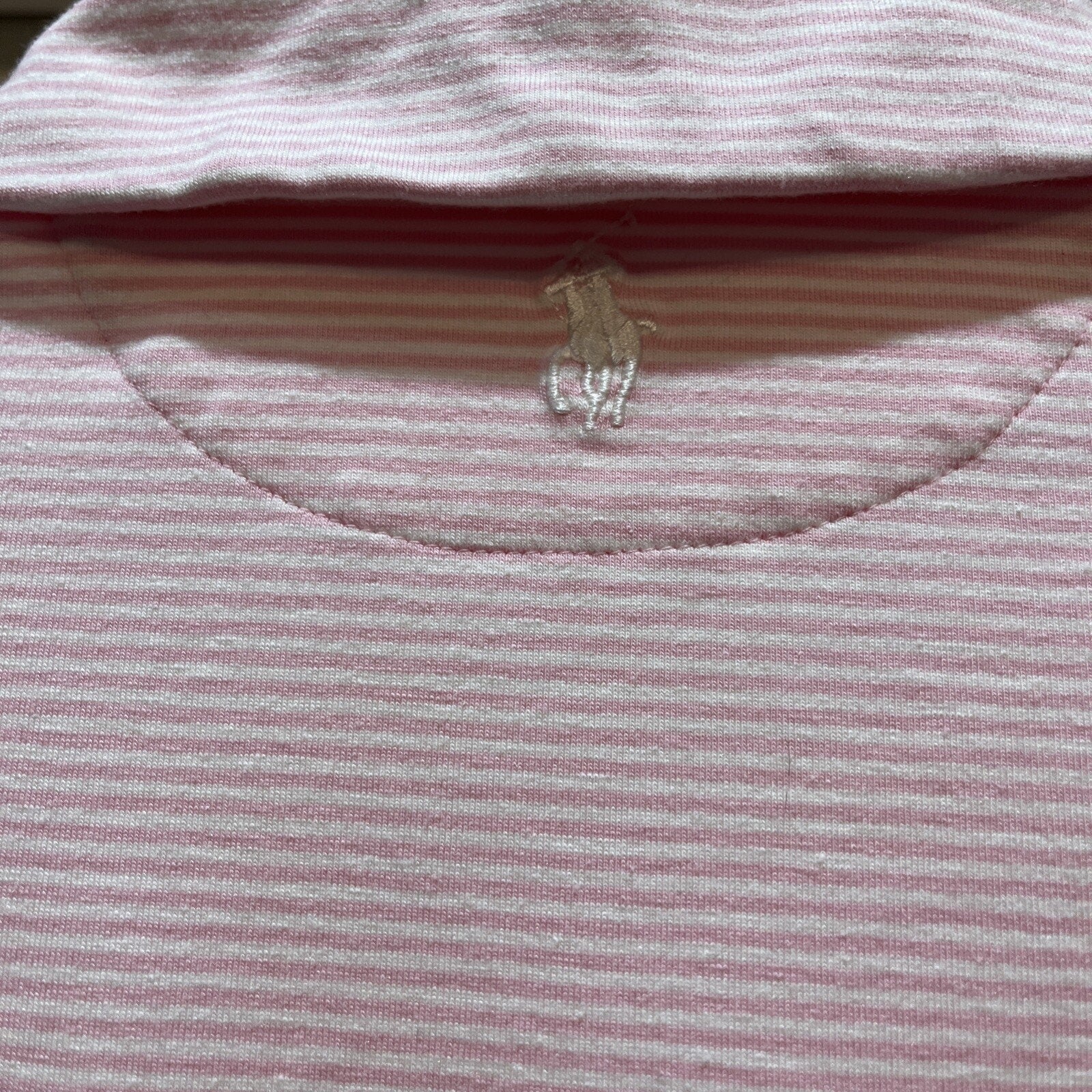 Women’s Polo Ralph Lauren Golf 1/4 Zip Pink Stripped Wicking Long Sleeve Medium
