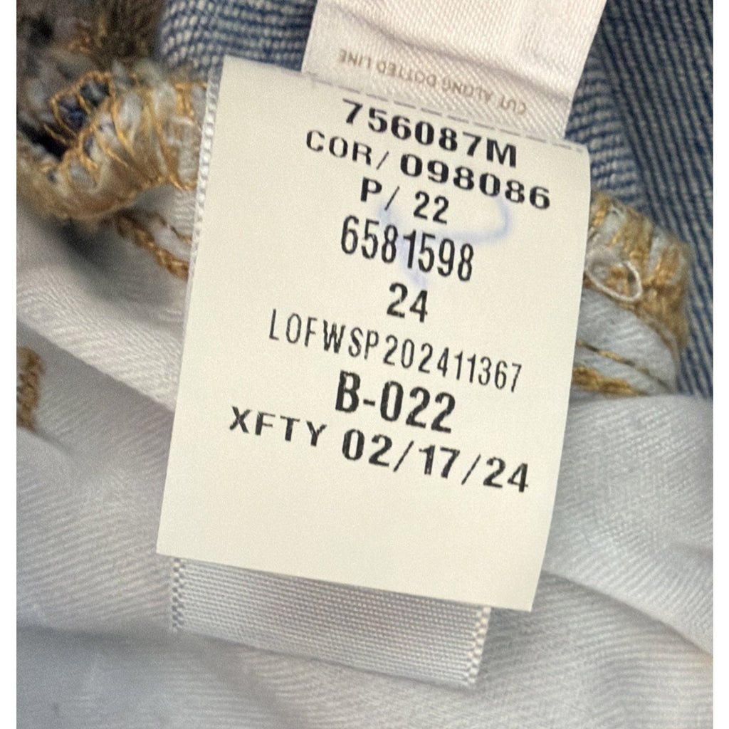 LOFT Patchwork High Rise Kick Crop Denim Jeans size 24x26.5