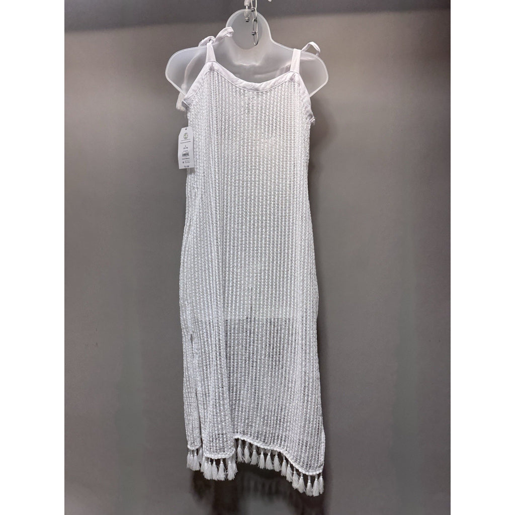 Time and Tru Women's White Striped Button Up Dress Size L