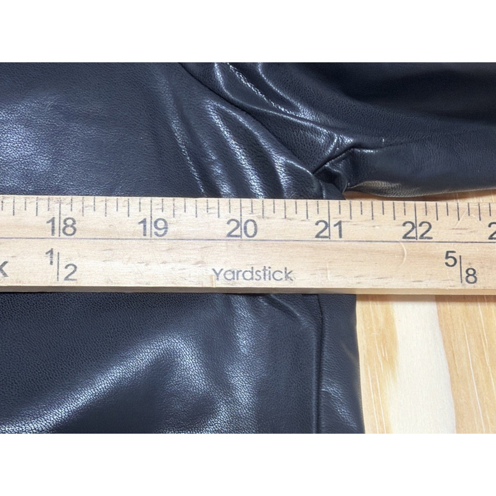 Andree By Unit Jasper Jacket Medium Black Shacket Back Faux Leather New