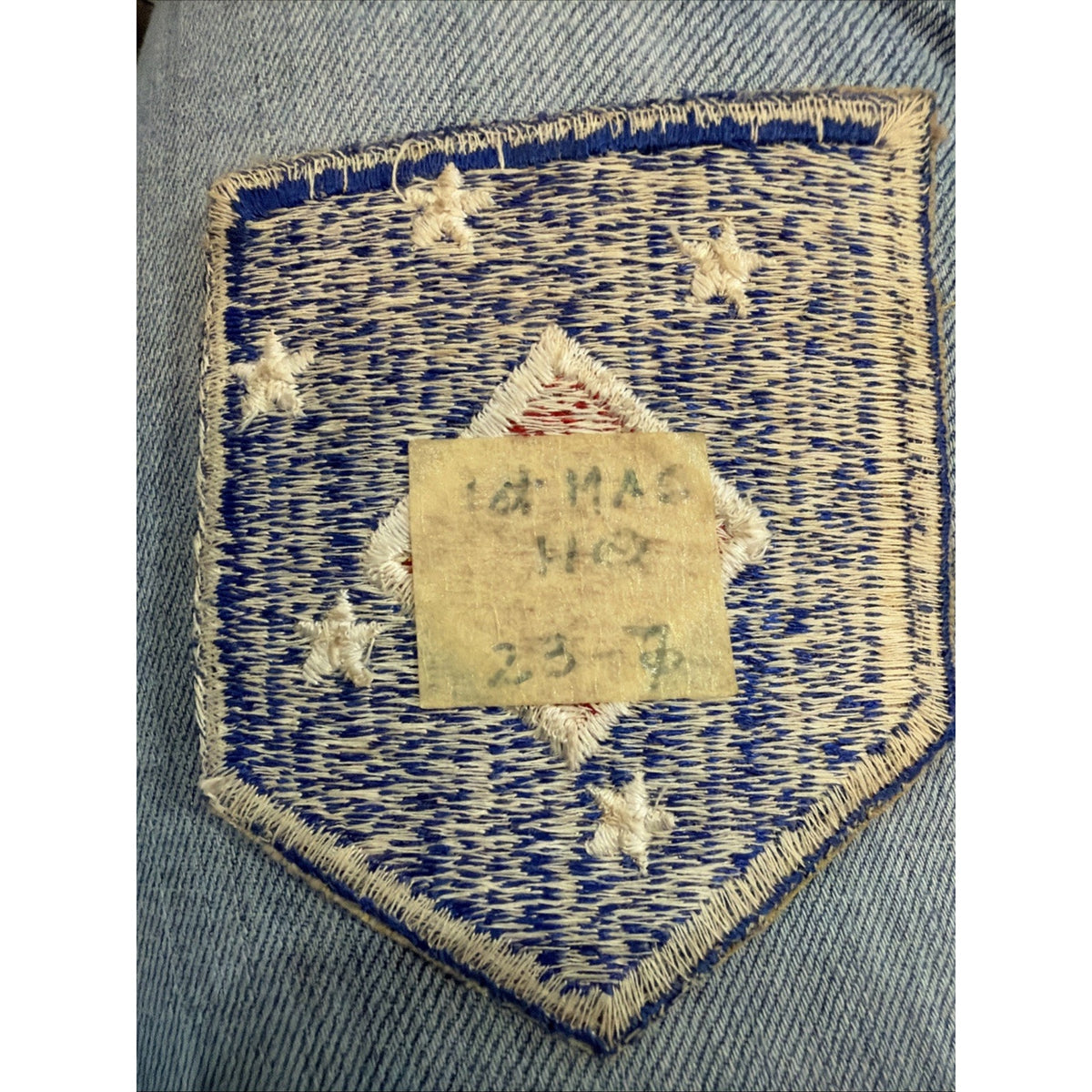 WWII USMC Marine Corps 1st MAC HQ Headquarters Small Twill Patch