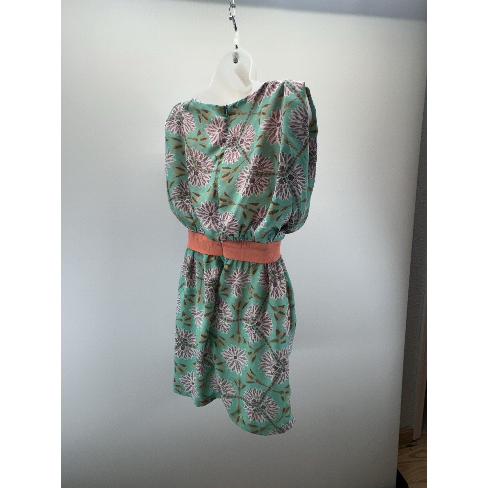 Anthropogie Esley Woven Abstract Floral Sleeveless A-Line Dress Green Size M