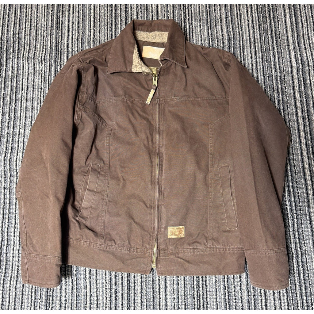 Vintage C.E. Schmidt Workwear Sherpa Quilt Lined Duck Canvas Jacket Men's L Tall
