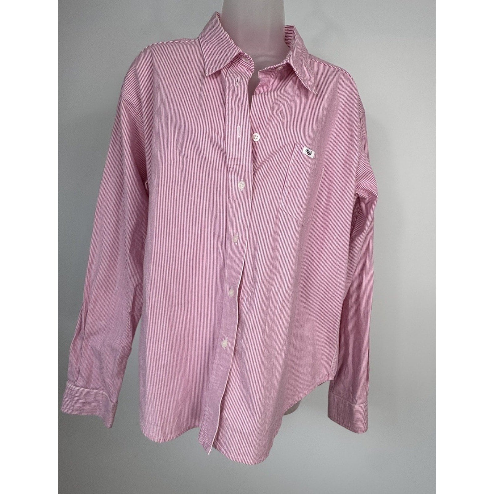 Cruel Girl Women’s XL Pink Striped Button Down Shirt Western Long Sleeve