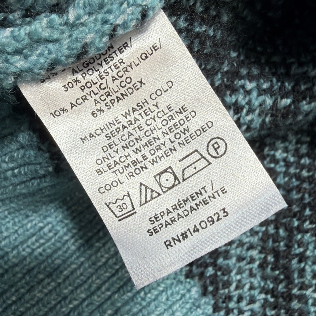 Ann Taylor Loft Women Houndstooth Sweater Size XS Petite Basking Blue