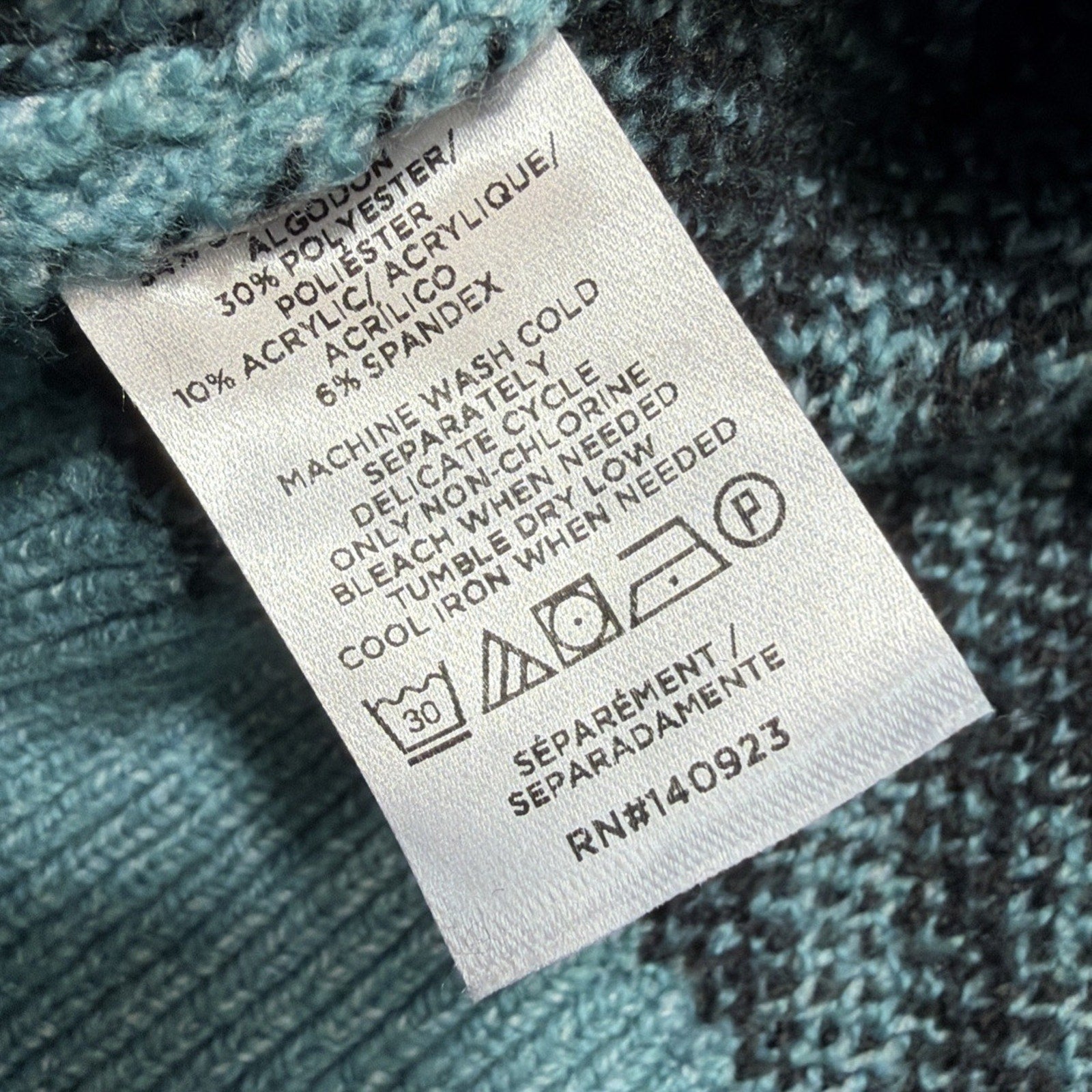Ann Taylor Loft Women Houndstooth Sweater Size XS Petite Basking Blue