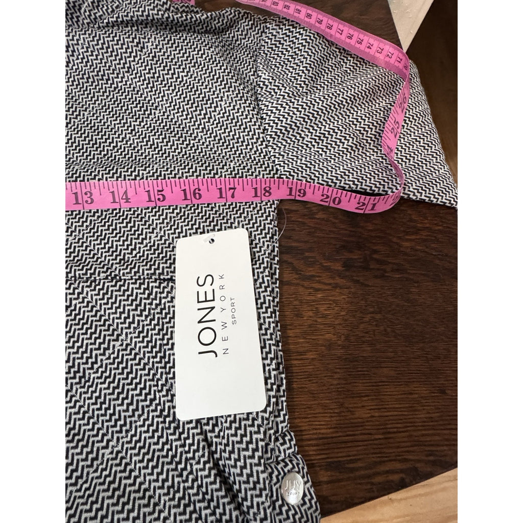 Jones New York Women's Gray Quilted Cowl Neck Soft Size S Long Sleeve/Pockets