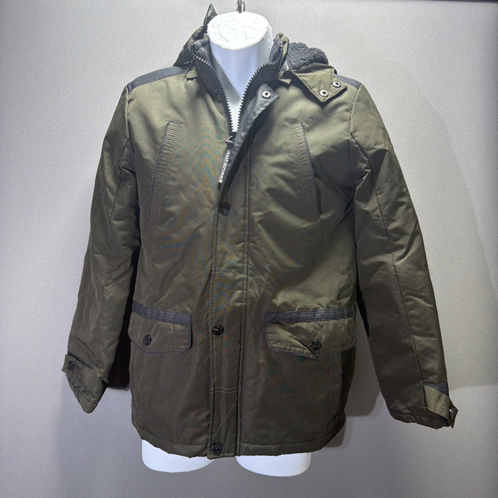 URBAN REPUBLIC WATERPROOF QUILTED LINED PARKA JACKET FAUX FUR HOODED BOYS L