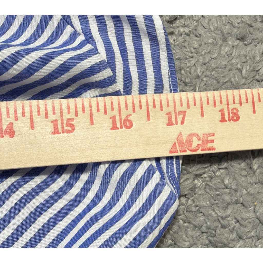 Ann Taylor LOFT Flutter Sleeve Button Front Dress Blue White Stripes Size 4 Pet