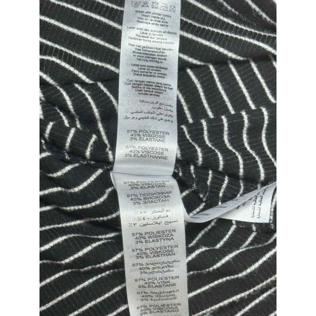 New Look Womens 8 Black White Striped T-Shirt Dress Short Sleeve Casual Stretch
