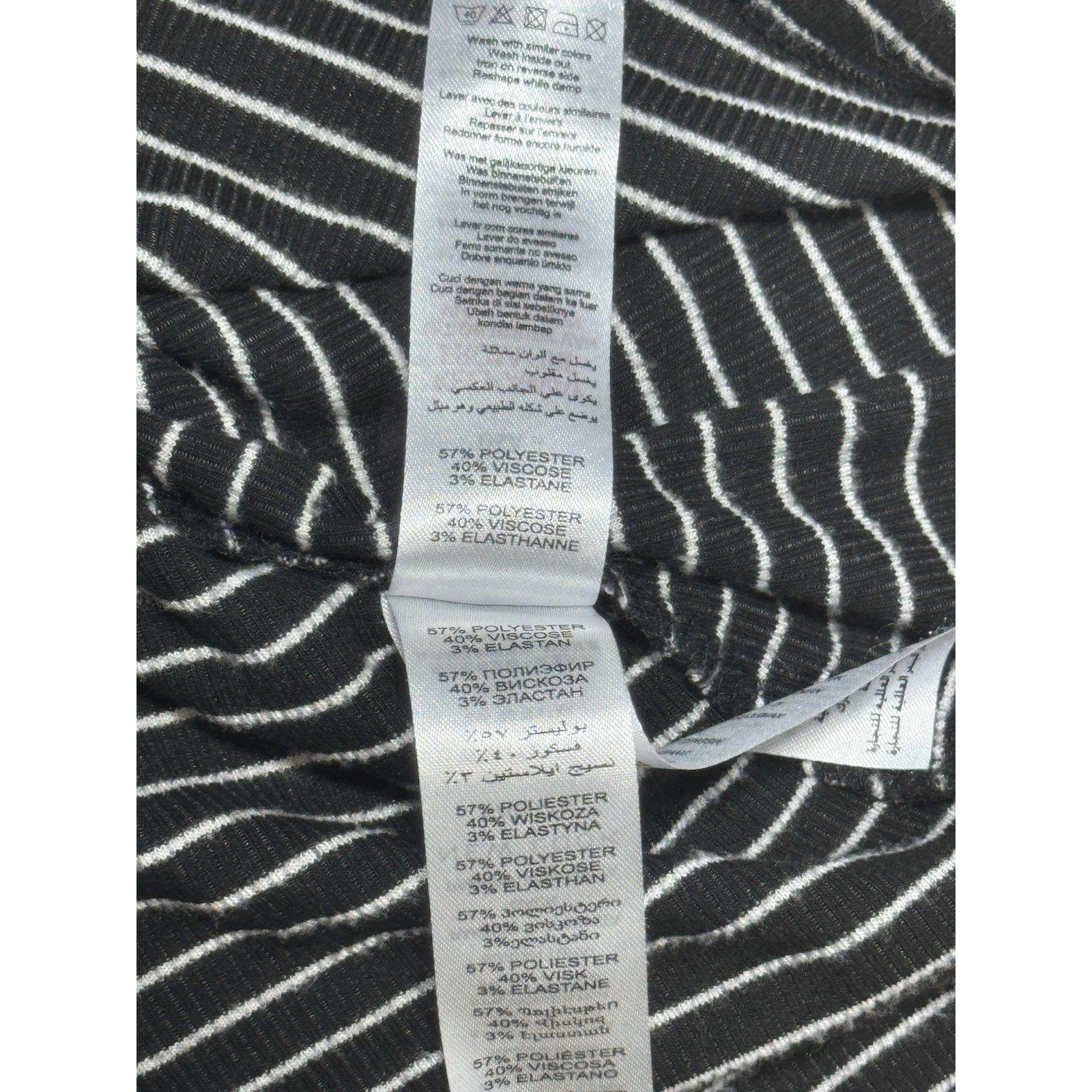 New Look Womens 8 Black White Striped T-Shirt Dress Short Sleeve Casual Stretch