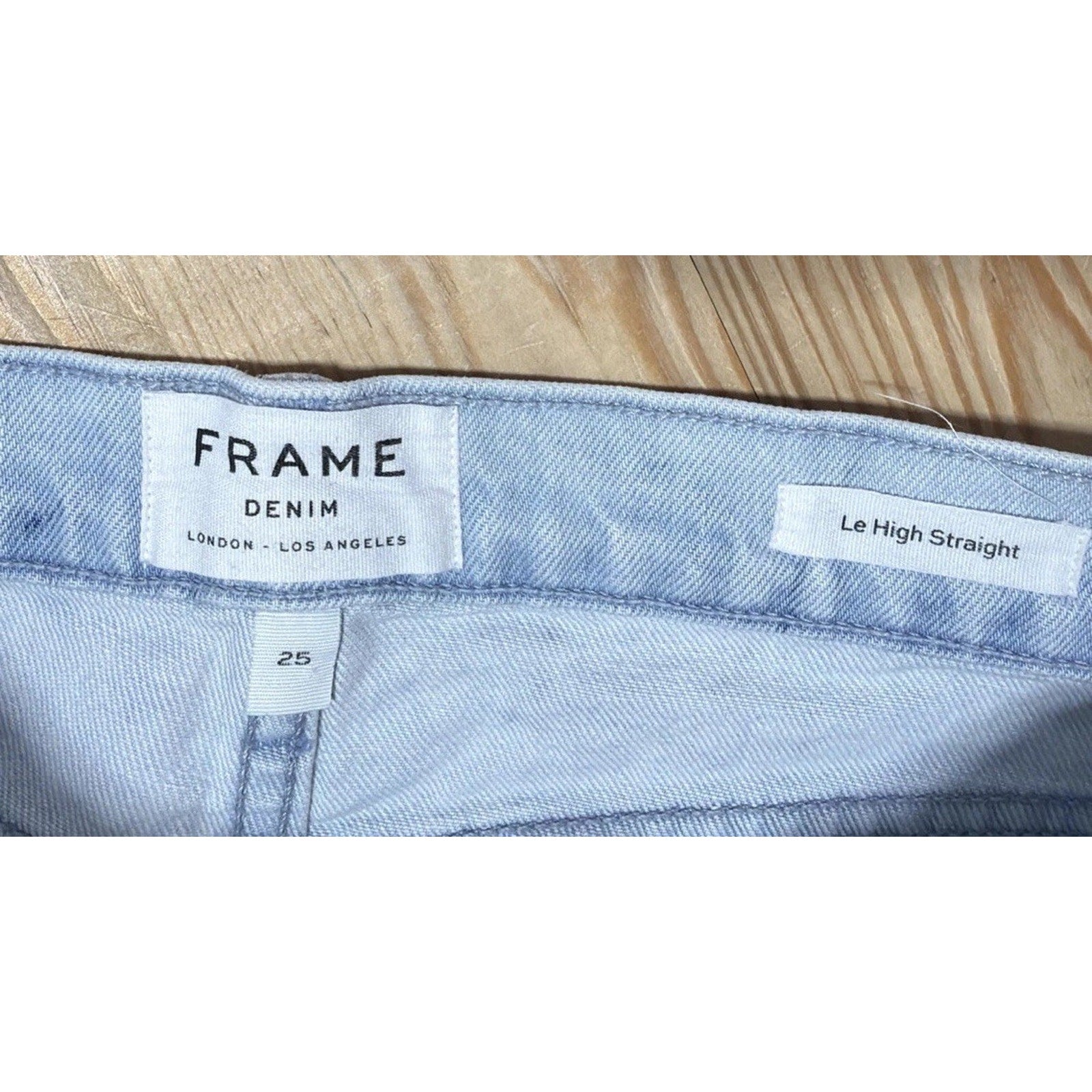 FRAME Le High Tie-Dye Straight-Leg Jeans in Cloud Size 25
