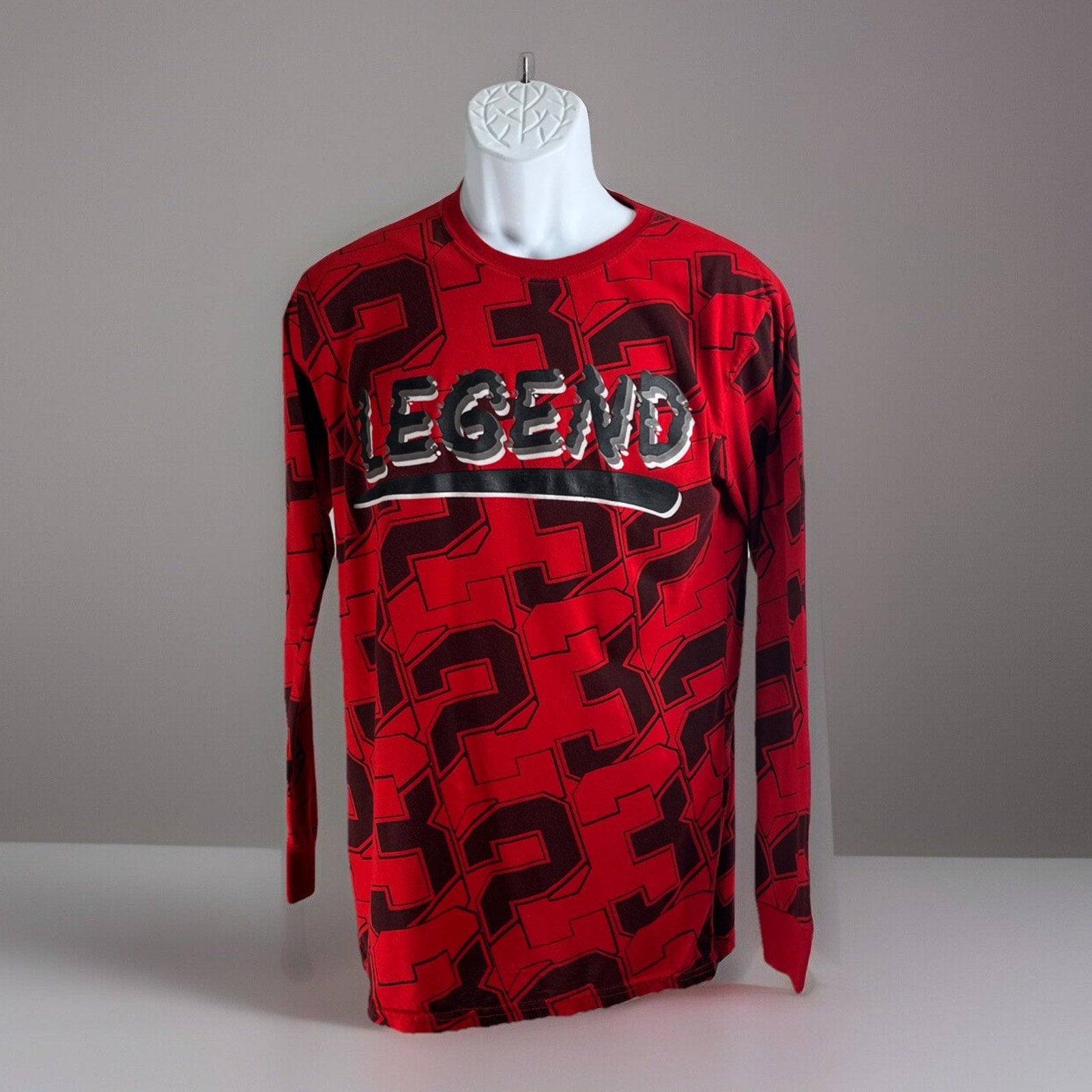 Basketball LEGEND #23 Shirt Men's M Bailey Apparel Long Sleeve All Over Print