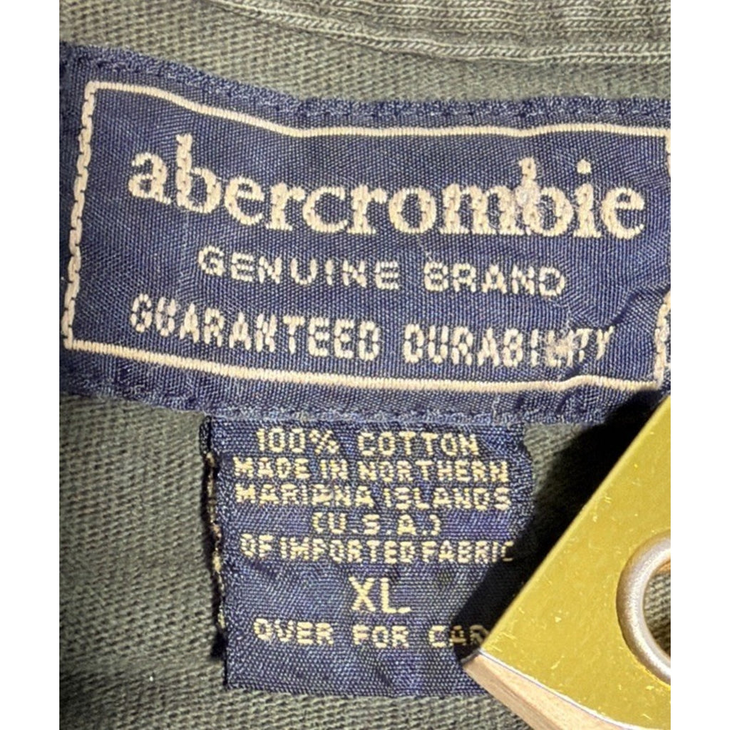 Abercrombie & Fitch Y2K Mens XL Long Sleeve T-Shirt Green Casual Preppy Made USA