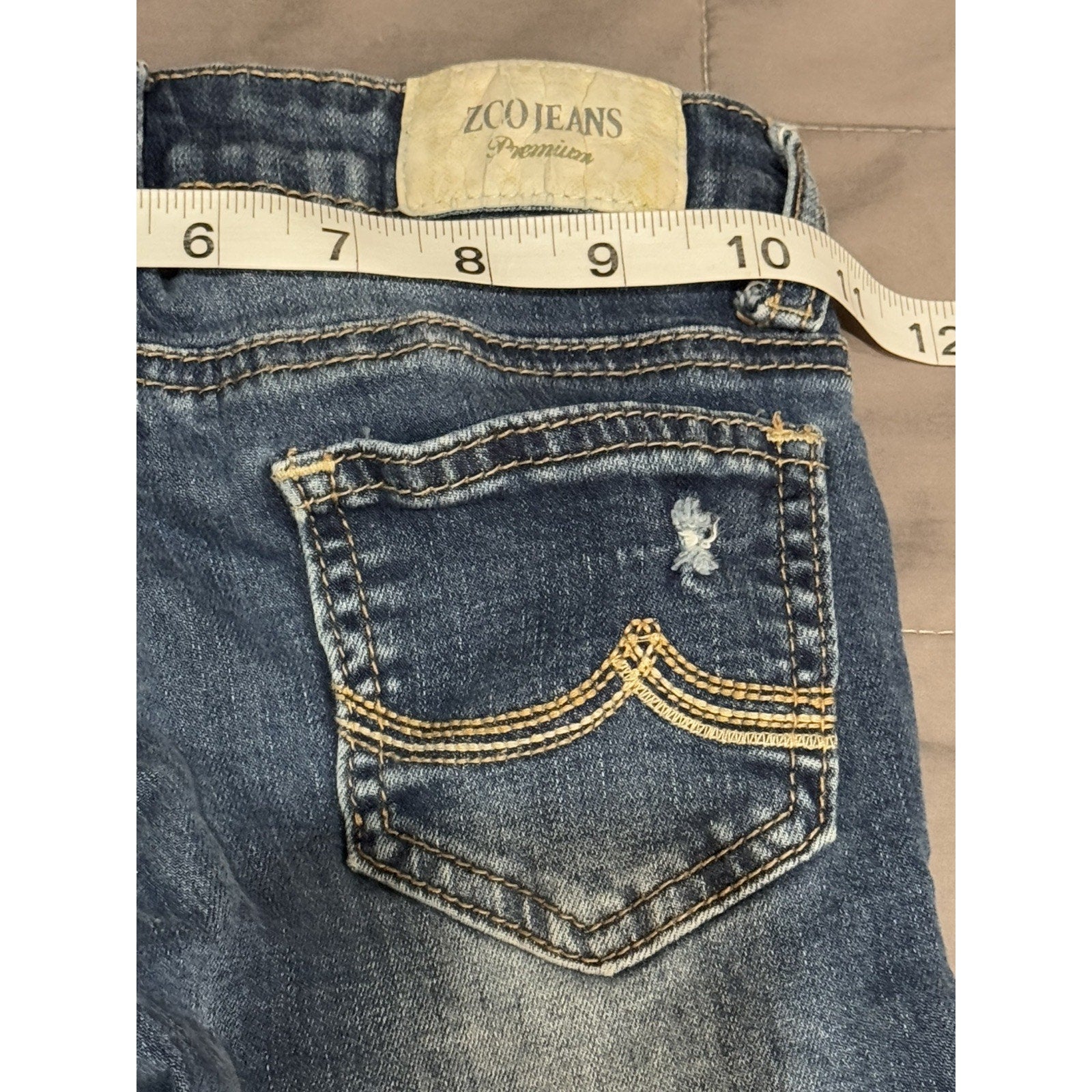 ZCO Jeans Premium Girls size 7 Blue Jeans Distressed Jeans Stretch