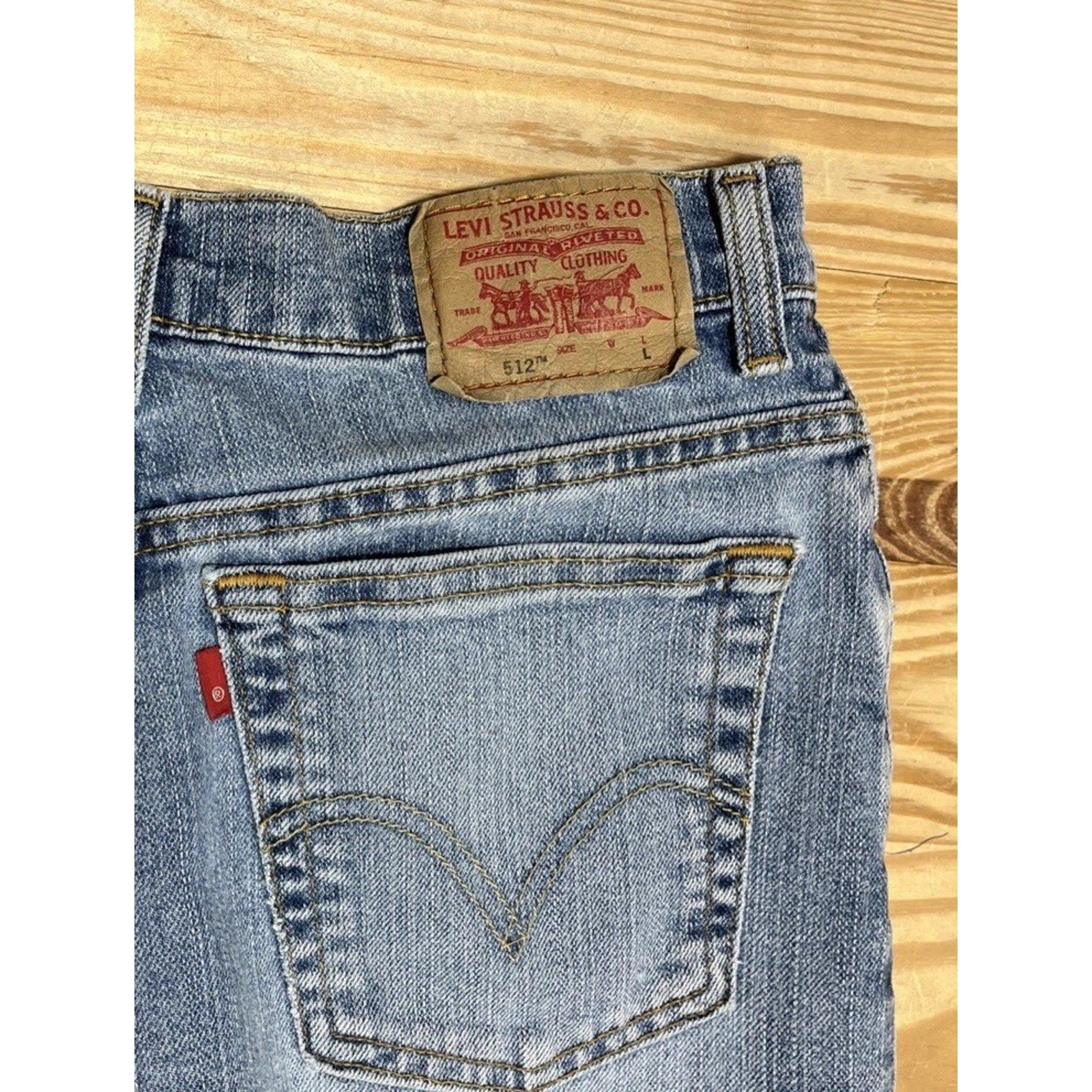 Vintage Y2K Levi's Women's 512 SLIM FIT Tapered Leg Stretch Denim Blue Jeans 10L