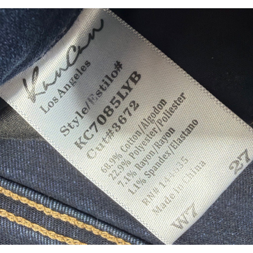 KanCan Los Angeles Mid Rise Dark WASH Skinny Denim Jeans Cut # 3672 Size 7/27