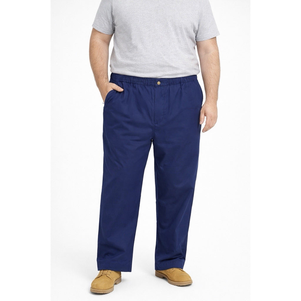 Haband Casual Joe Mens 52M Blue Elastic Waist Pants Comfort Fit Dadcore Relaxed
