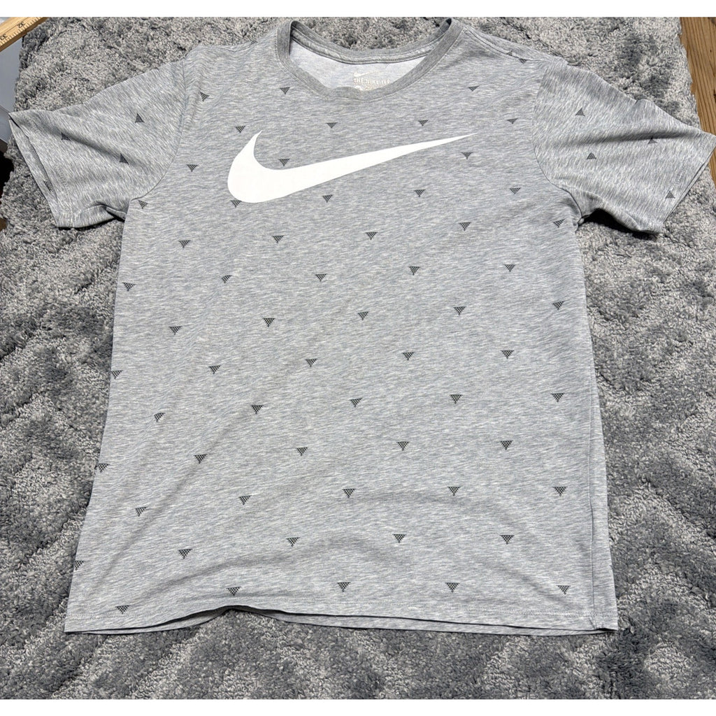 Men's Gray The Nike Tee, Nike Logo, Basketball Allover Dri-fit T-Shirt M