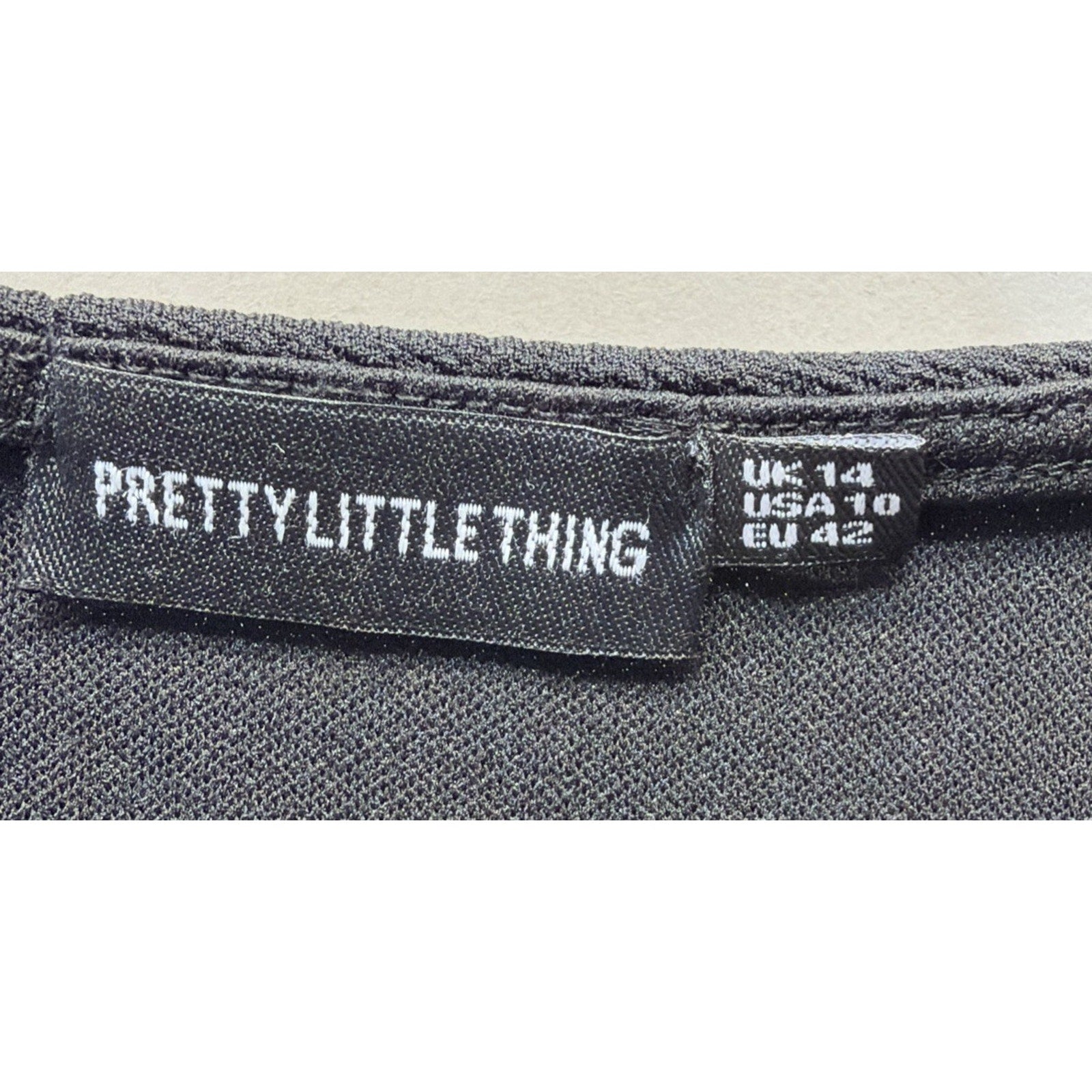 Pretty Little Thing Black Wrap Detail Mini Dress Size 10