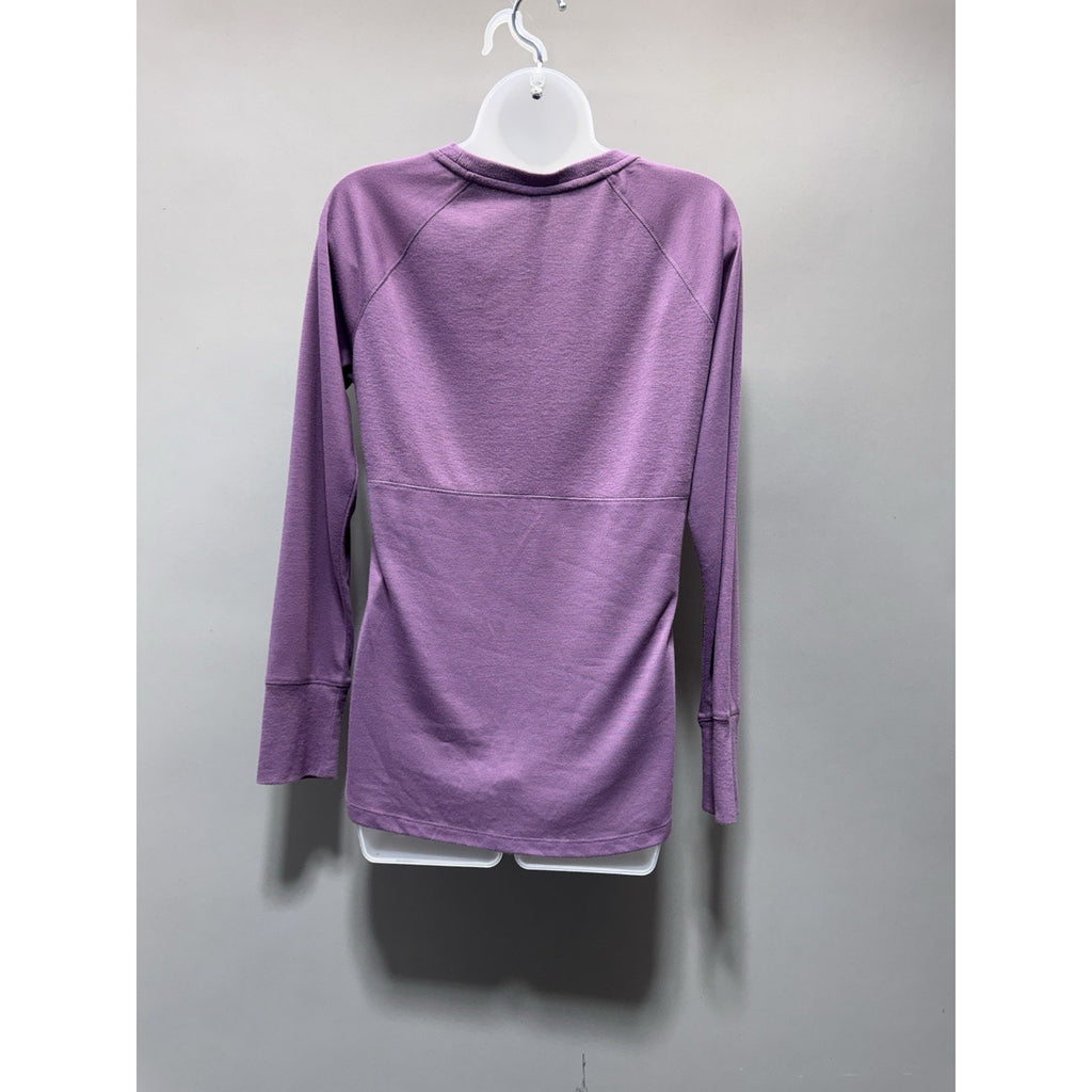 RBX Active Purple Raglan Sleeve Pullover Peek Crew Neck Size M Athleisure