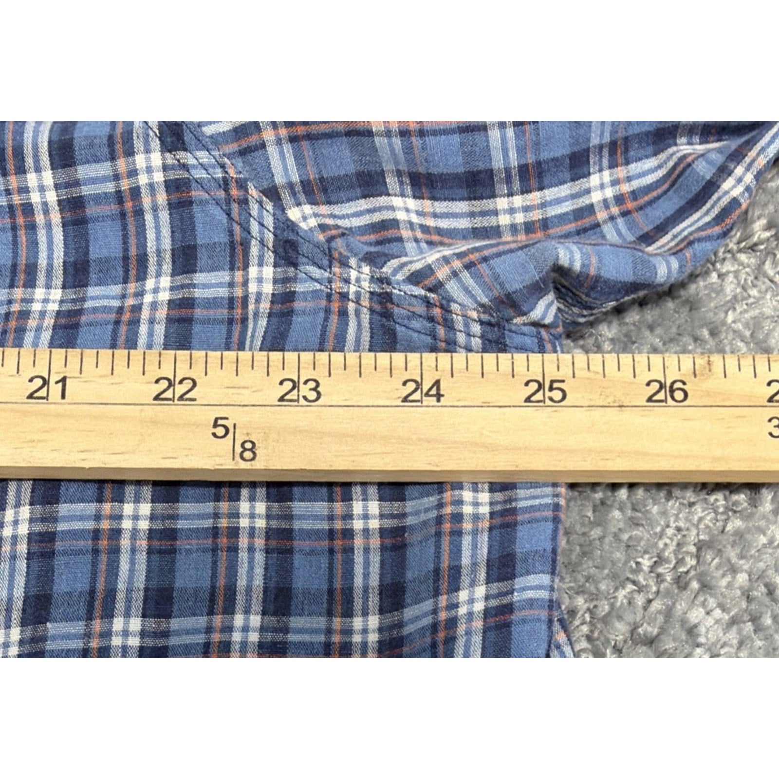 Ralph Lauren Polo Button Down Shirt XL Linen Multi Blue Plaid Preppy Casual