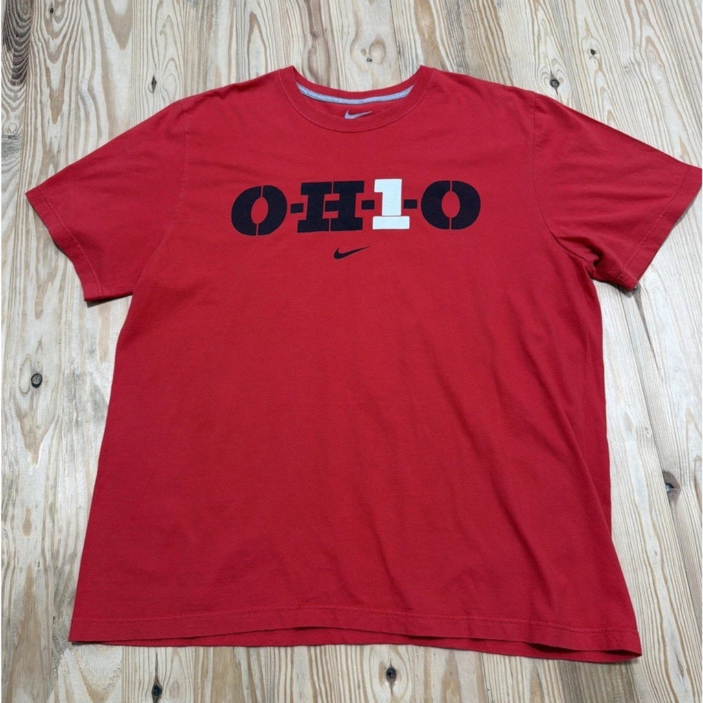 Ohio State Buckeyes Shirt Mens 2XL Red Short Sleeve Standard Fit Nike