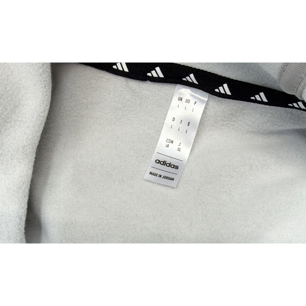 Adidas Hoodie Mens L Gray Fleece Sweatshirt Outdoor Athletic Basketball Gym Run