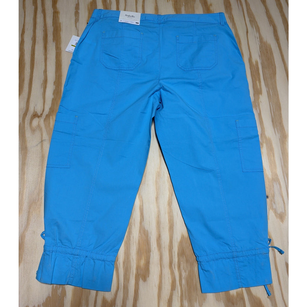 New Rafaella Pants Womens 14 Blue Modern Weekend Capri Low Rise Straight Hip