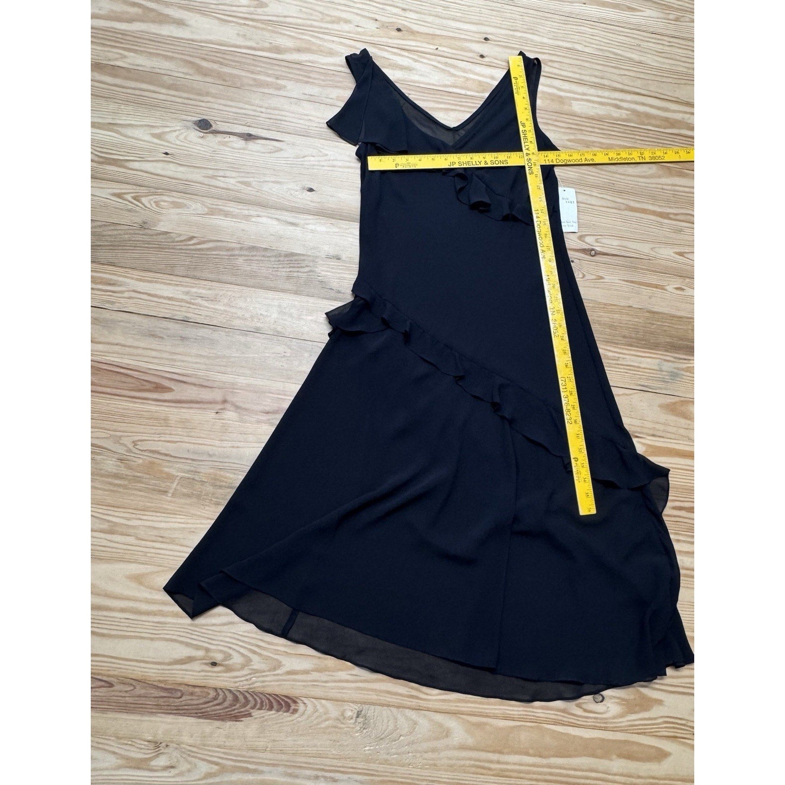 CACHET Vintage Sheer Dress/Cover Up Black Ruffled Women’s Size 12 New With Tags