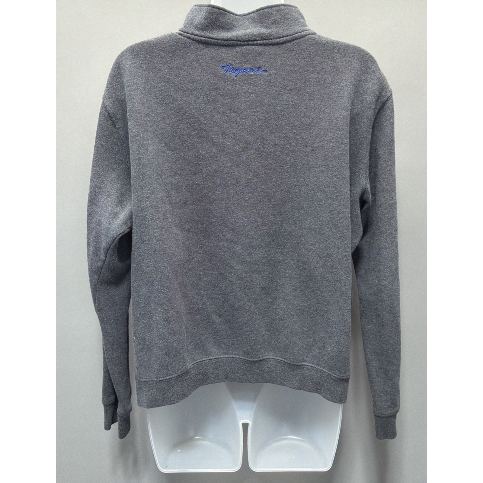 Memphis Tigers Womens L Gray Stadium Athletics Embroidered 1/4 Zip Pockets