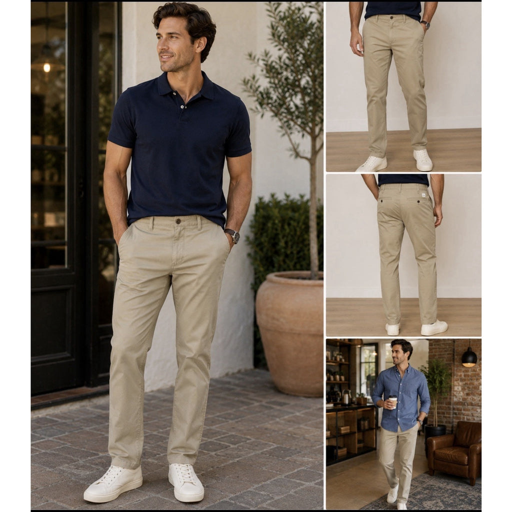 American Eagle Flex Original Straight Chino Pants Mens 28x30 Khaki Stretch