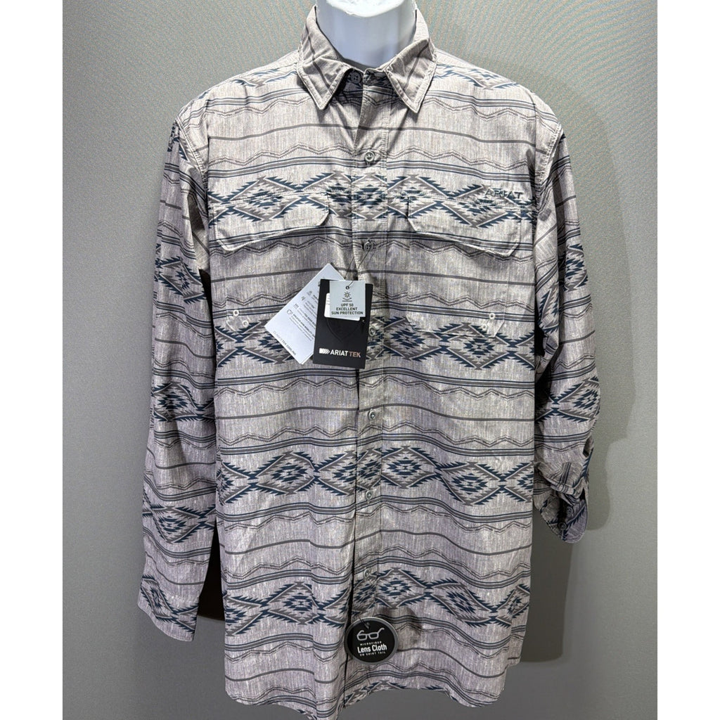 Ariat Tek Mens Small VentTEK Long Sleeve Shirt Western Southwest Aztec NWT