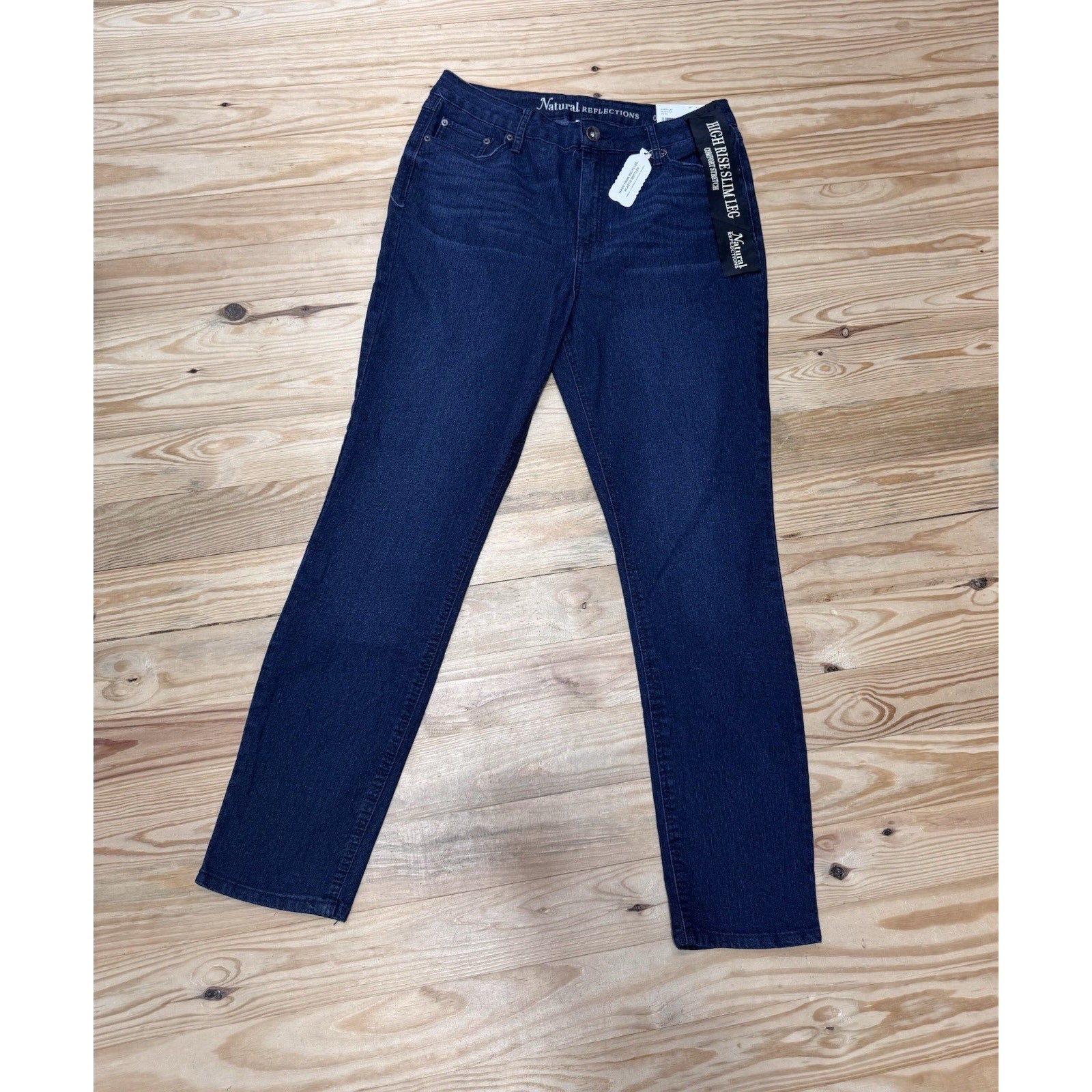 Natural Reflections Recycled Jeans High Rise Slim Leg Blue Women’s Size 12A NWT
