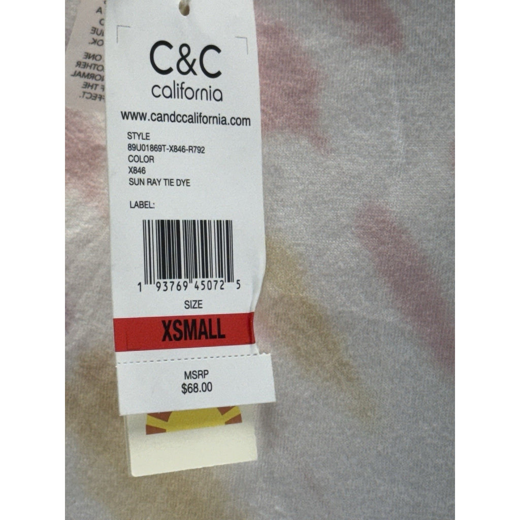 C&C California T-Shirt Dress Purple Tie Dye Jumper Tie Waist Women’s Size Small