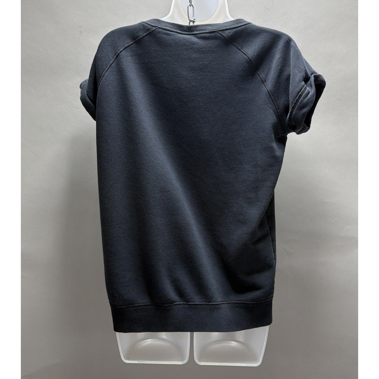 Vtg Nike Womens M Black Short Sleeve French Terry Pullover Fleece Sweatshirt
