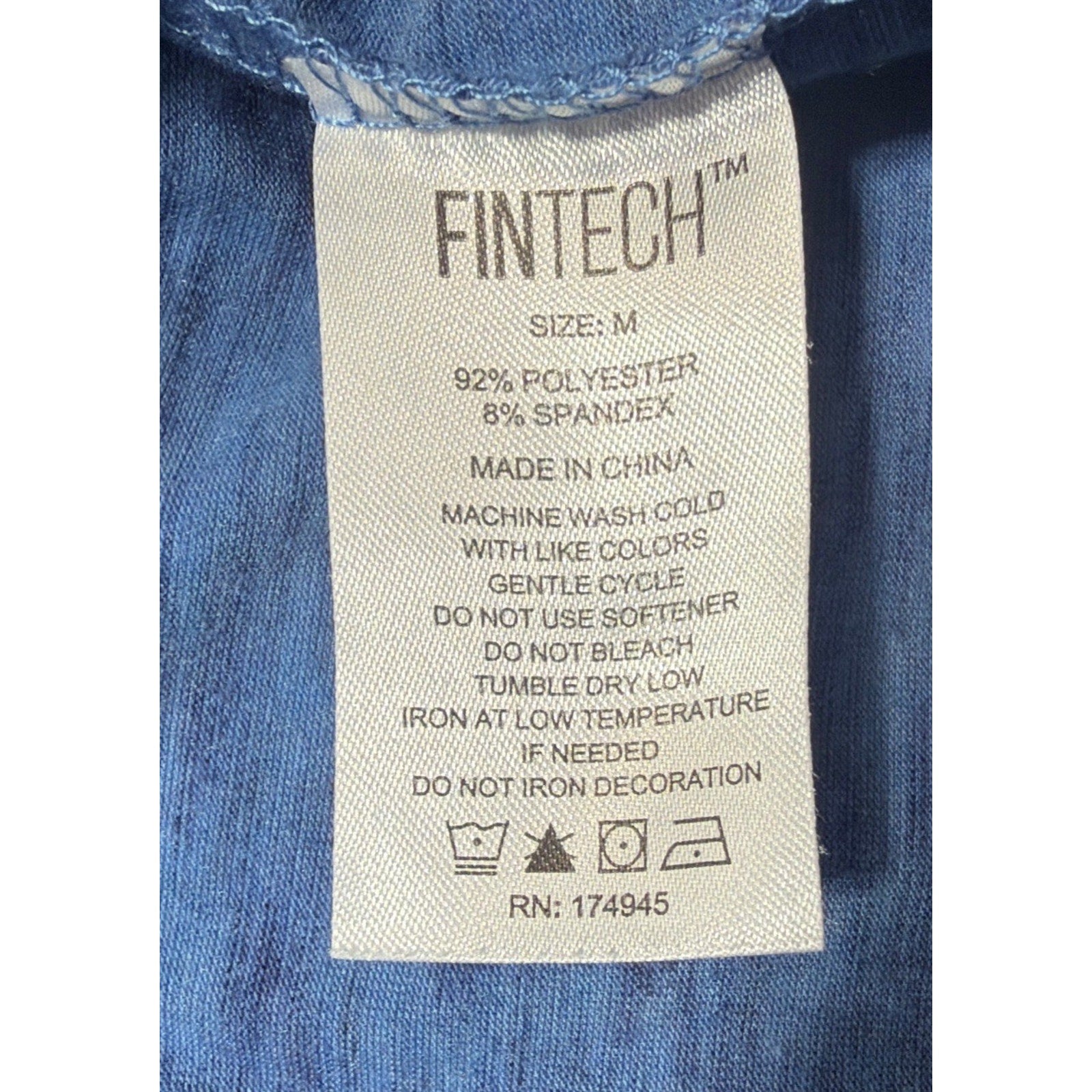 Fintech Longsleeve T-Shirt Mens Sz Medium Blue Fishing Outdoor Large UPF