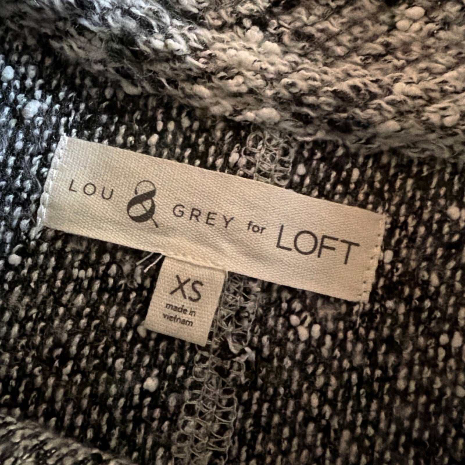 Lou & Gray For Loft Women’s Size XS Gray Black Marl Sweater Mock Neck Pullover