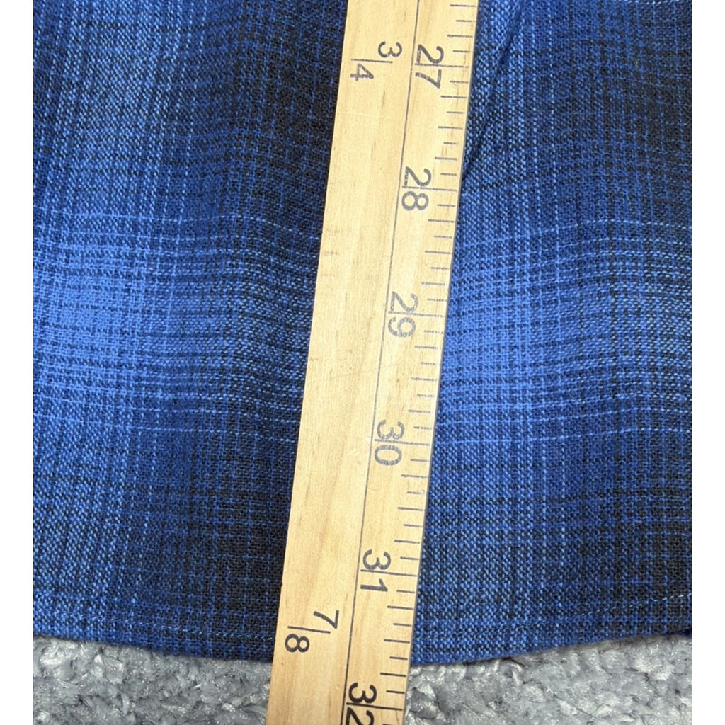 Paul Fredrick Finest Long Staple Cotton Blue Heavyweight Flannel Shirt Mens XL