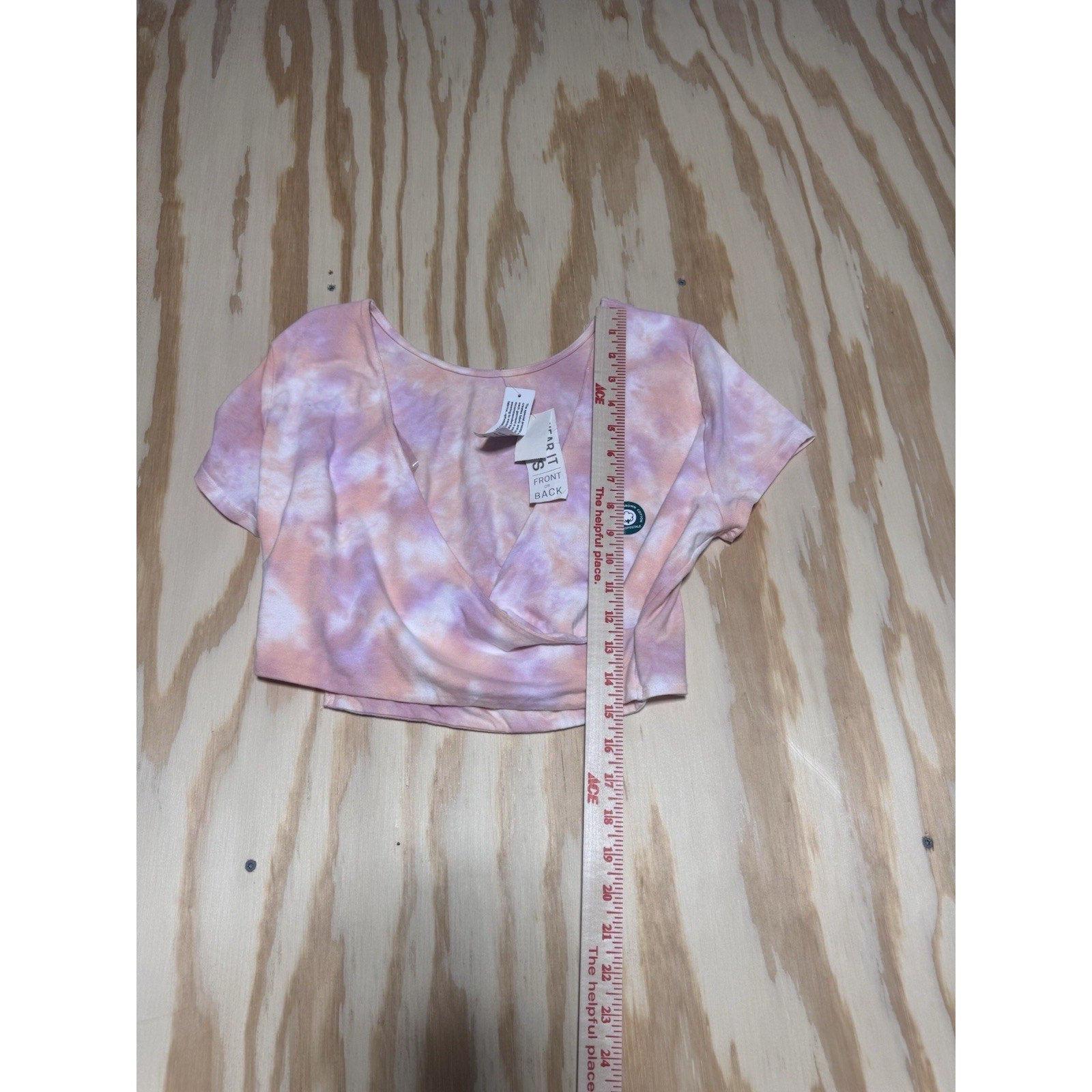Aeropostale Tie Dyed New 2 Ways To Wear Front Crop Short Sleeve Women’s Size L