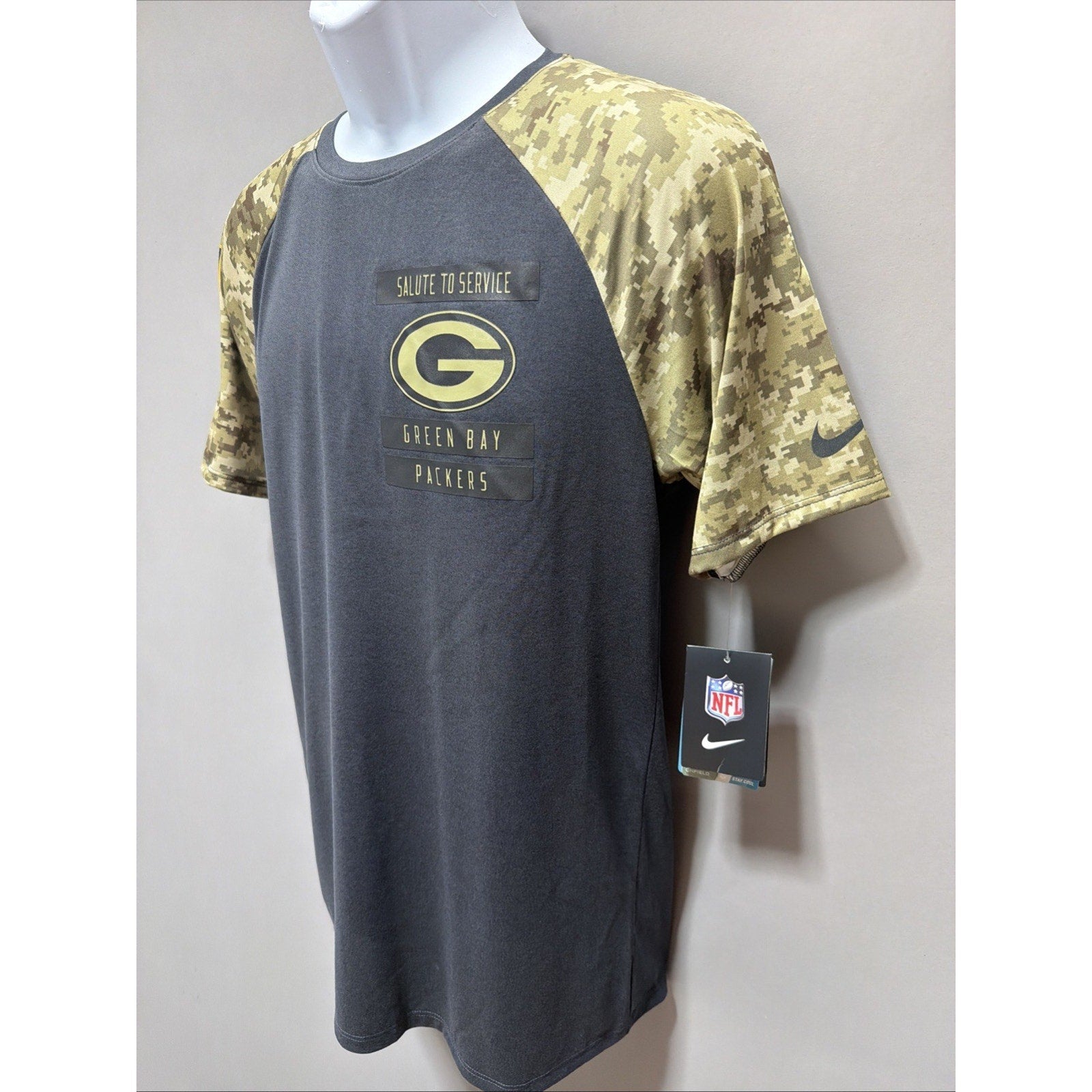 Green Bay Packers Nike Dri Fit Men's Salute to Service On Field Shirt Small New