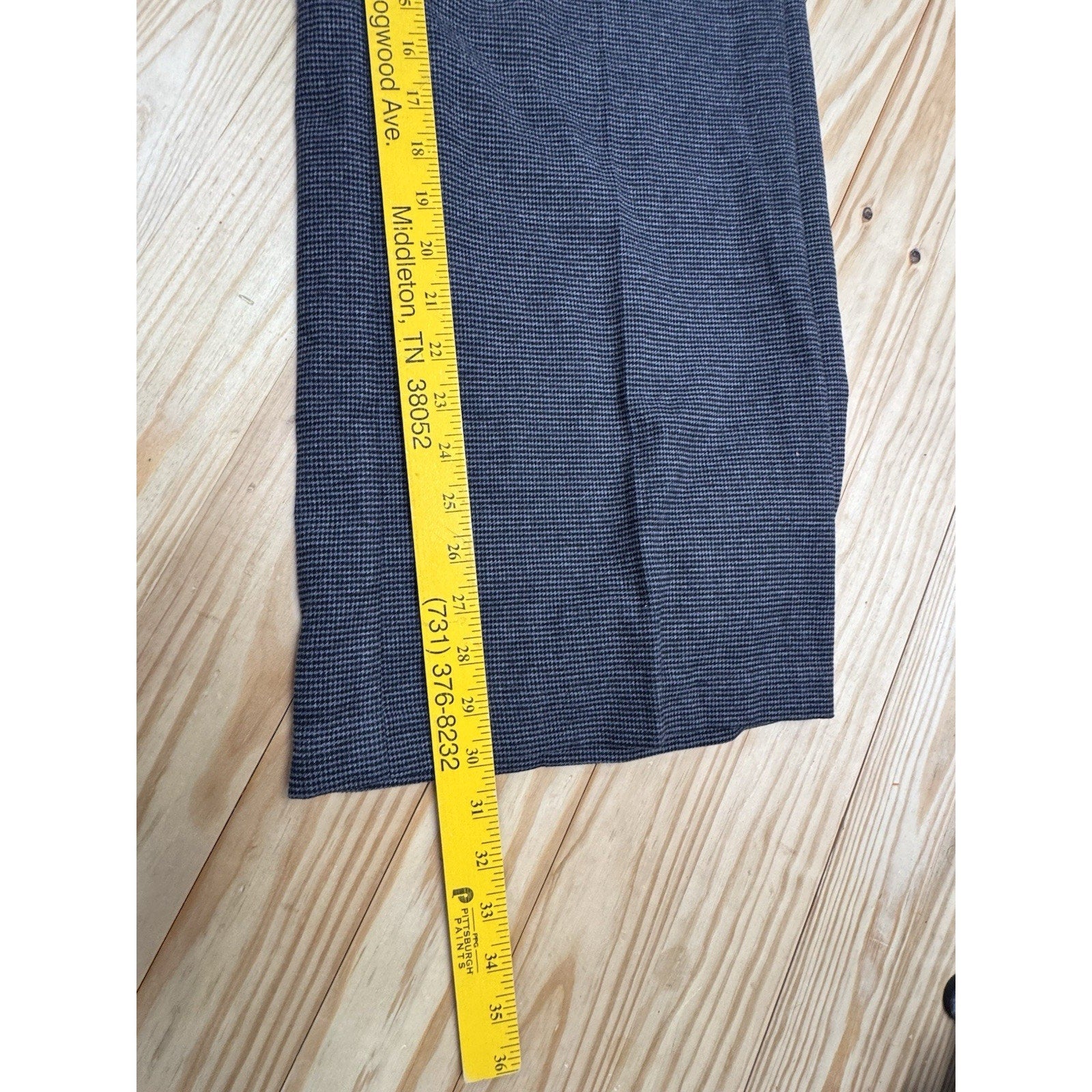 Loft NWT Button Pocket Trouser Pants In Brushed Flannel Size 8 Black/Gray