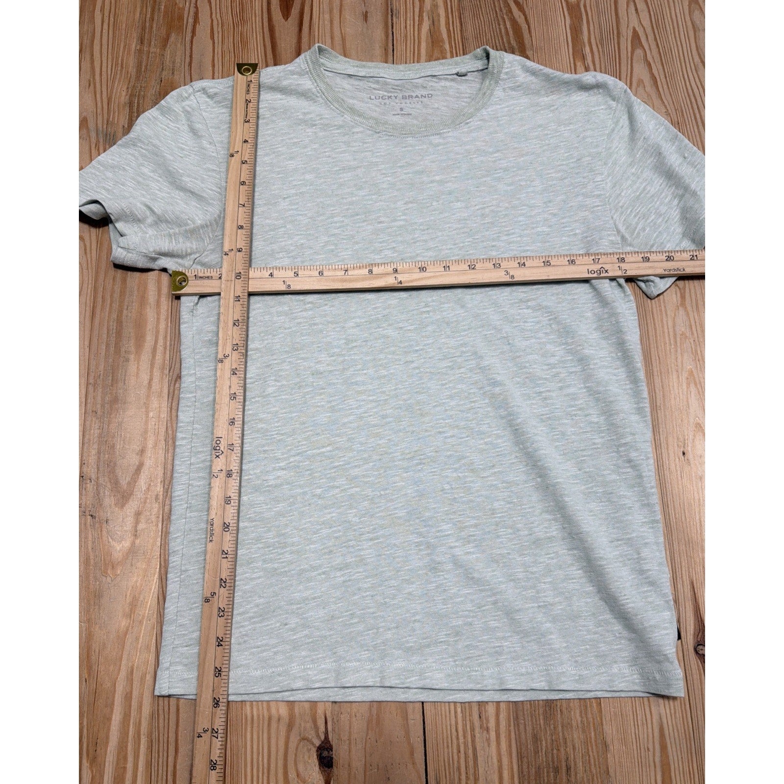 Lucky Brand Textured T Shirt Mens Size Small Green Short Sleeve California