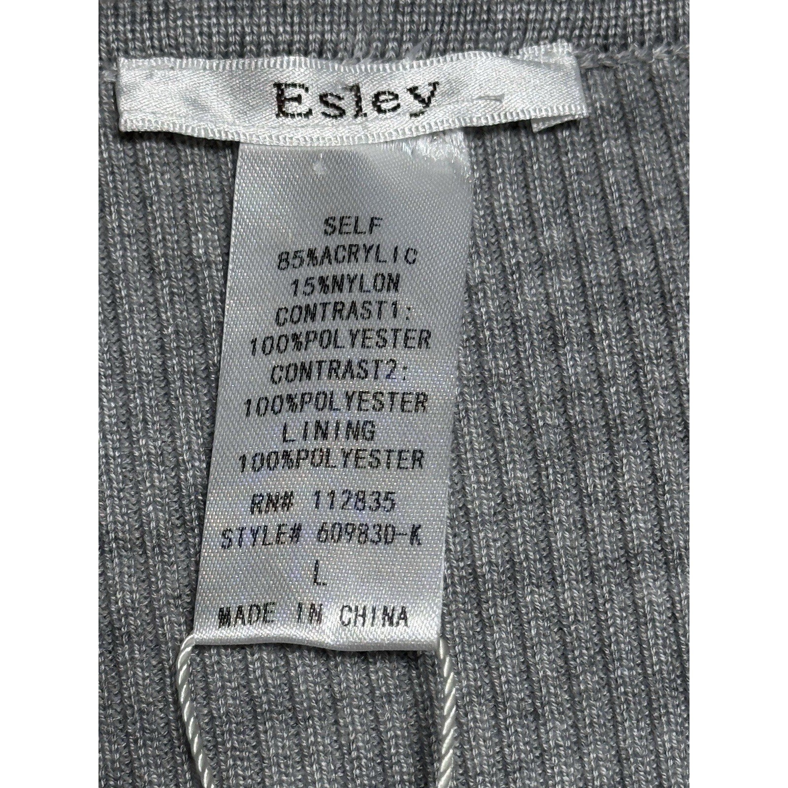 Esley Gray Tulle Ribbed Top Layered Skirt Dress Women’s Size Large New