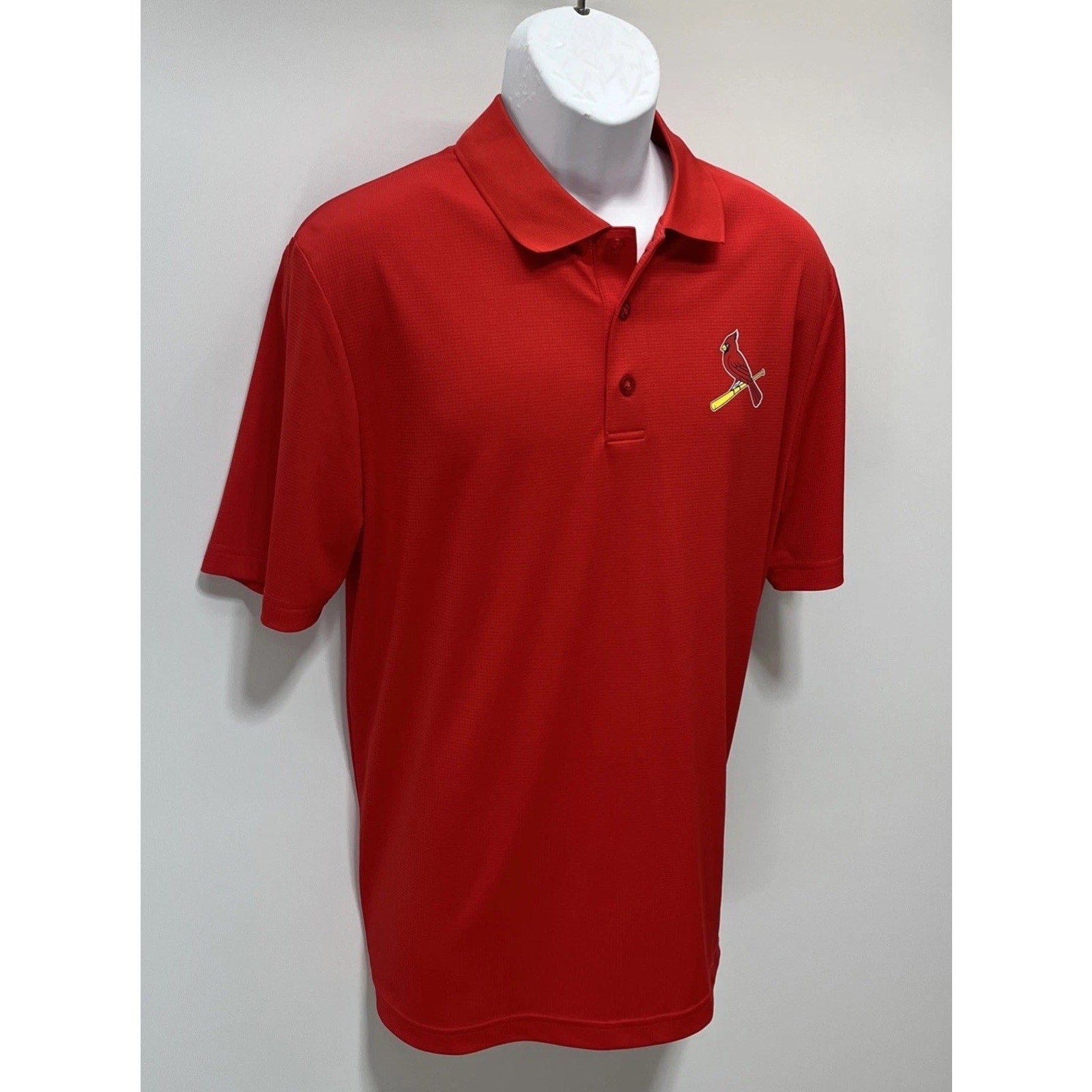 St. Louis Cardinals Mens Polo Shirt TX3 Cool MLB Red Large