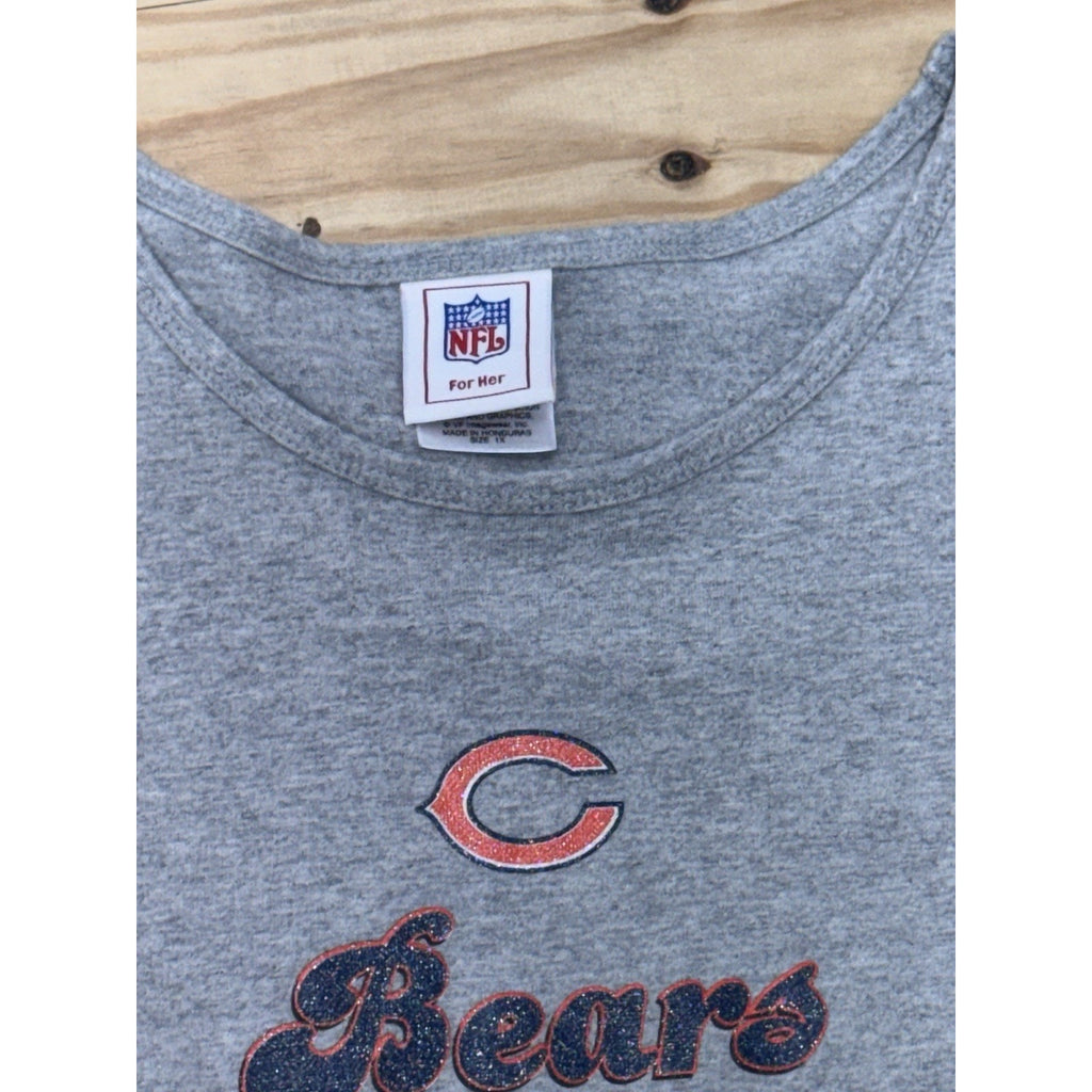 CHICAGO BEARS NFL For Her Gray Cotton Long Sleeve T-shirt Women’s Size 1X